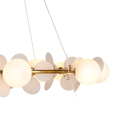 Lampa wisząca CHIC złoto biała 105 cm