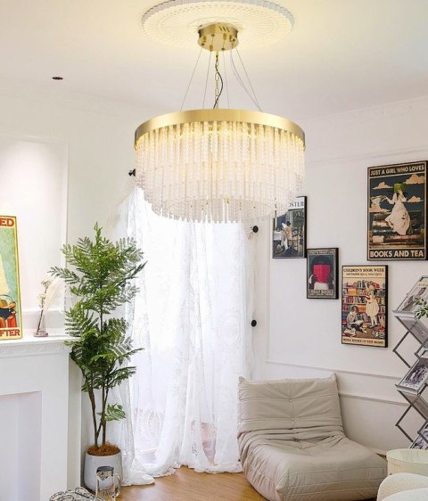 Lampa wisząca GLORIA LED kryształowa złota 60 cm