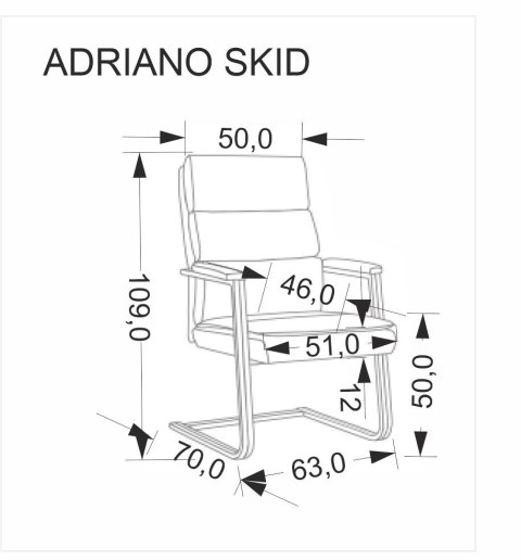 ADRIANO SKID fotel pracowniczy czarny ADRIANO SKID fotel pracowniczy czarny