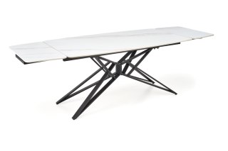 ALFREDO stół rozkładany, biały marmur / czarny