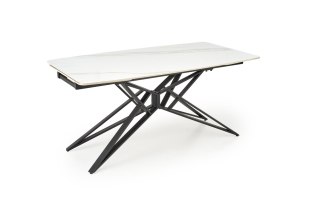 ALFREDO stół rozkładany, biały marmur / czarny