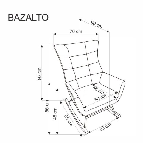 BAZALTO fotel bujany czarny