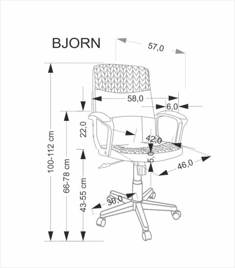 BJORN fotel obrotowy czarno-popielaty BJORN fotel obrotowy czarno-popielaty