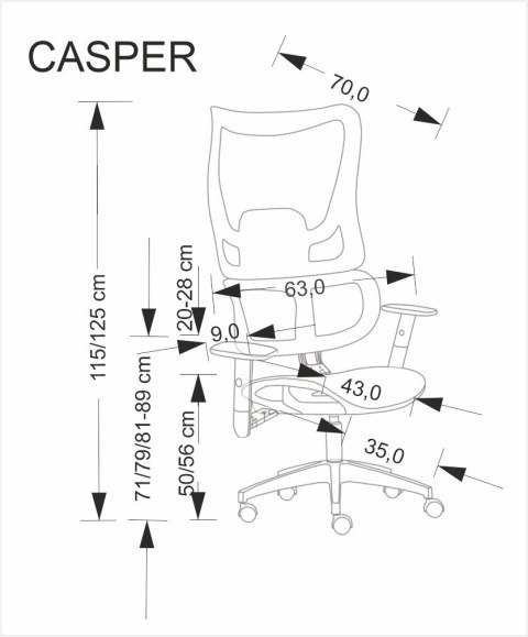 CASPER fotel gabinetowy czarny CASPER fotel gabinetowy czarny