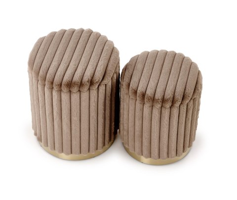 FIDO zestaw 2 puf, cappuccino / złoty