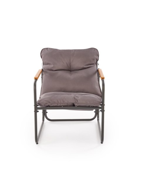 HUDSON, zestaw ogrodowy ( sofa, fotel 2x, ława ), popielaty / brązowy HUDSON, zestaw ogrodowy ( sofa, fotel 2x, ława ), popielaty / brązowy