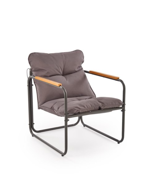HUDSON, zestaw ogrodowy ( sofa, fotel 2x, ława ), popielaty / brązowy HUDSON, zestaw ogrodowy ( sofa, fotel 2x, ława ), popielaty / brązowy
