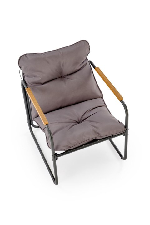 HUDSON, zestaw ogrodowy ( sofa, fotel 2x, ława ), popielaty / brązowy HUDSON, zestaw ogrodowy ( sofa, fotel 2x, ława ), popielaty / brązowy