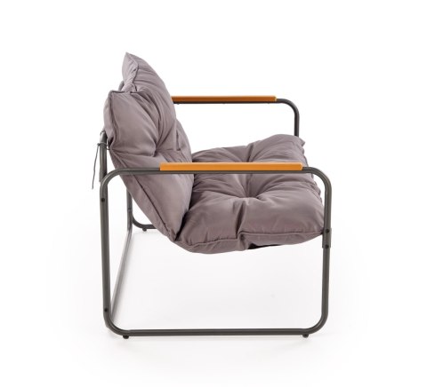 HUDSON, zestaw ogrodowy ( sofa, fotel 2x, ława ), popielaty / brązowy HUDSON, zestaw ogrodowy ( sofa, fotel 2x, ława ), popielaty / brązowy
