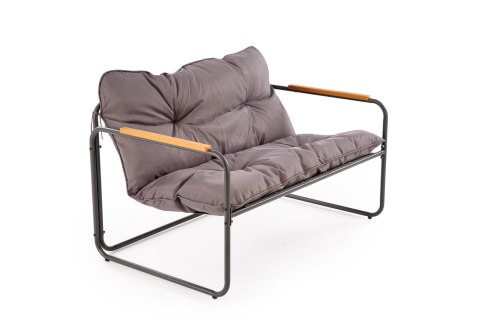 HUDSON, zestaw ogrodowy ( sofa, fotel 2x, ława ), popielaty / brązowy HUDSON, zestaw ogrodowy ( sofa, fotel 2x, ława ), popielaty / brązowy