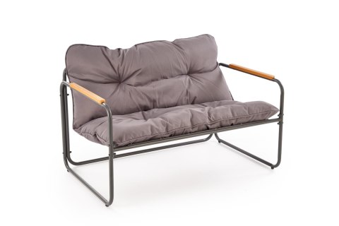 HUDSON, zestaw ogrodowy ( sofa, fotel 2x, ława ), popielaty / brązowy HUDSON, zestaw ogrodowy ( sofa, fotel 2x, ława ), popielaty / brązowy