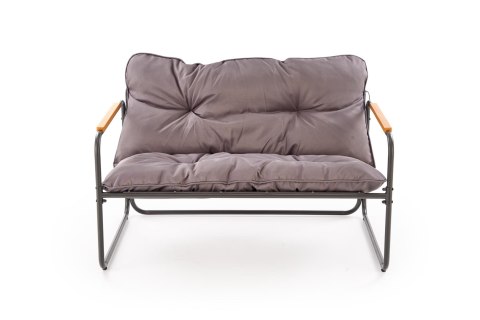 HUDSON, zestaw ogrodowy ( sofa, fotel 2x, ława ), popielaty / brązowy HUDSON, zestaw ogrodowy ( sofa, fotel 2x, ława ), popielaty / brązowy
