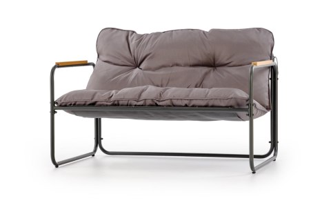 HUDSON, zestaw ogrodowy ( sofa, fotel 2x, ława ), popielaty / brązowy HUDSON, zestaw ogrodowy ( sofa, fotel 2x, ława ), popielaty / brązowy