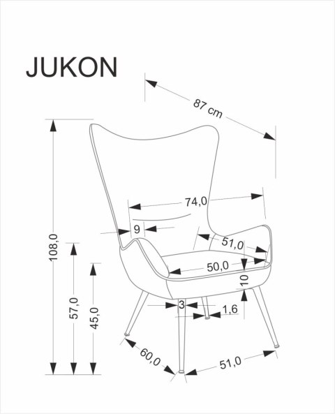 JUKON fotel wypoczynkowy popielaty JUKON fotel wypoczynkowy popielaty