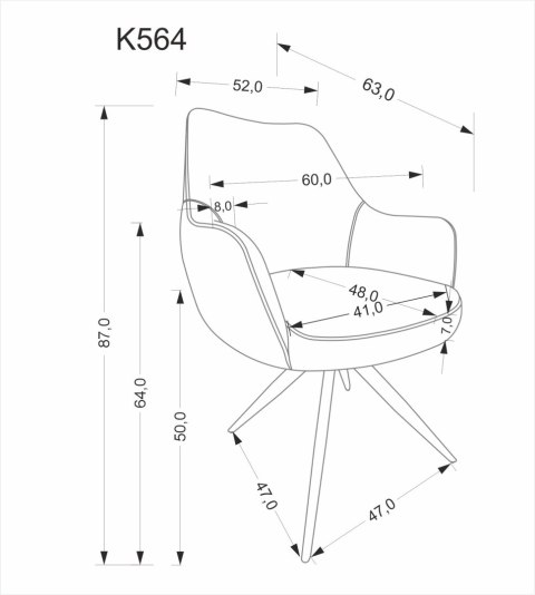 K564 krzesło popielaty