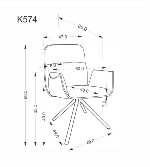 K574 krzesło popielaty