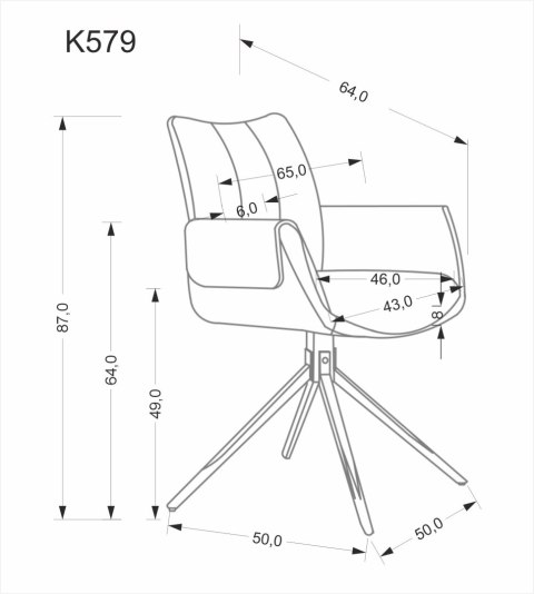 K579 krzesło popielaty