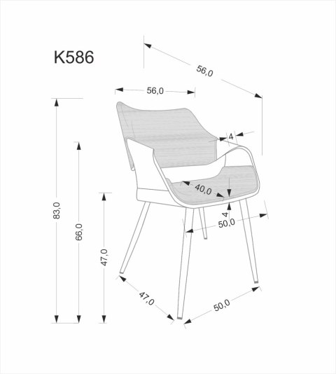 K586 krzesło, orzechowy / czarny K586 krzesło, orzechowy / czarny