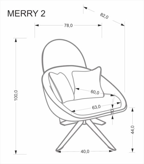 MERRY 2 fotel wypoczynkowy z funkcją obracania, kremowy MERRY 2 fotel wypoczynkowy z funkcją obracania, kremowy