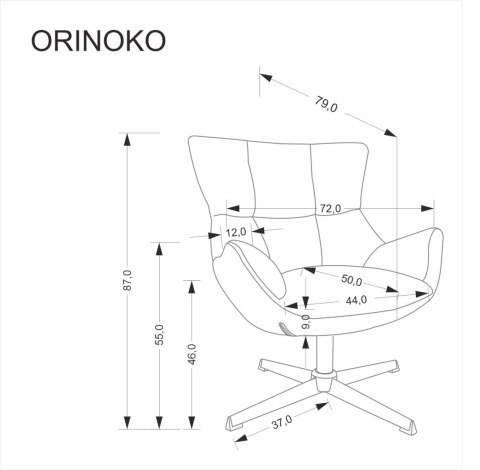 ORINOKO fotel wypoczynkowy popielaty ORINOKO fotel wypoczynkowy popielaty