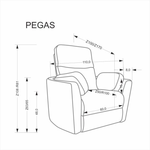 PEGAS fotel wypoczynkowy beżowy PEGAS fotel wypoczynkowy beżowy