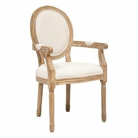 Krzesło Cleon Arm beżowe/bielone Krzesło Cleon Arm beżowe/bielone