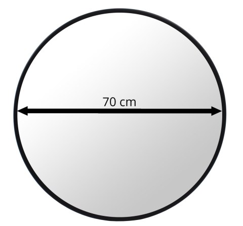 Lustro 70cm czarna rama Lustro 70cm czarna rama