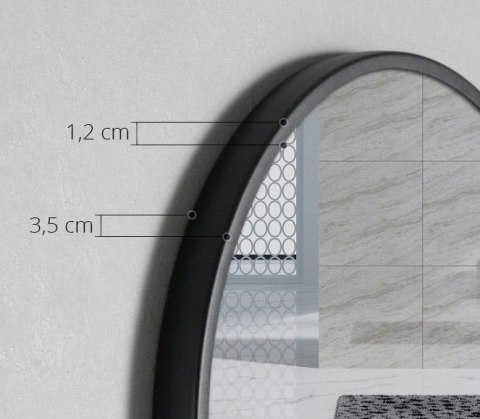 Lustro z półką 80cm czarne Lustro z półką 80cm czarne