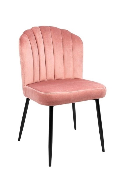 MODESTO krzesło RANGO różowe - welur, metal