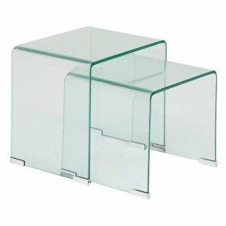 Zestaw 2 stolików Lenia szkło transparentne