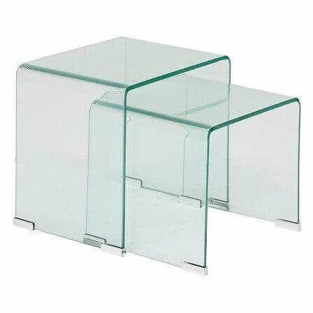Zestaw 2 stolików Lenia szkło transparentne Zestaw 2 stolików Lenia szkło transparentne