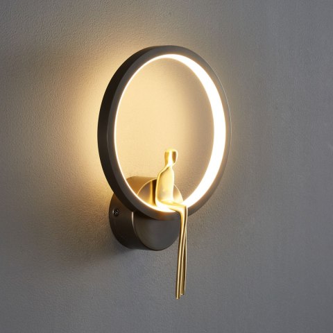 Lampa ścienna AMICI RING LED czarno złota 27 cm Lampa ścienna AMICI RING LED czarno złota 27 cm