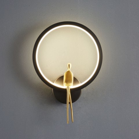 Lampa ścienna AMICI RING LED czarno złota 27 cm Lampa ścienna AMICI RING LED czarno złota 27 cm