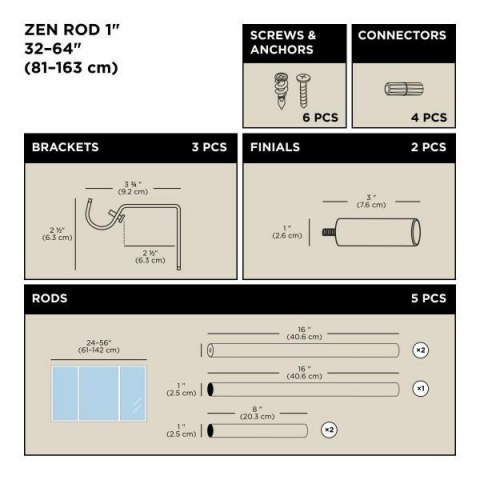 UMBRA karnisz ZEN 81-162 cm srebrny UMBRA karnisz ZEN 81-162 cm srebrny