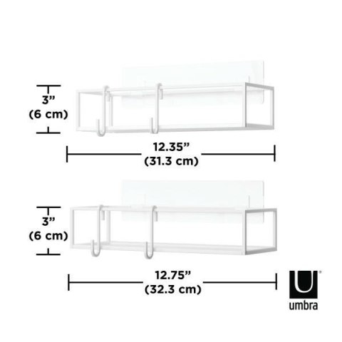UMBRA zestaw 2 półek prysznicowych CUBIKO biały UMBRA zestaw 2 półek prysznicowych CUBIKO biały