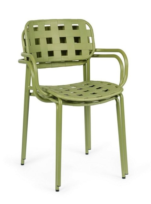 BIZZOTTO krzesło ogrodowe CLOVER ARM zielone