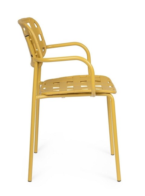 BIZZOTTO krzesło ogrodowe CLOVER ARM żółte
