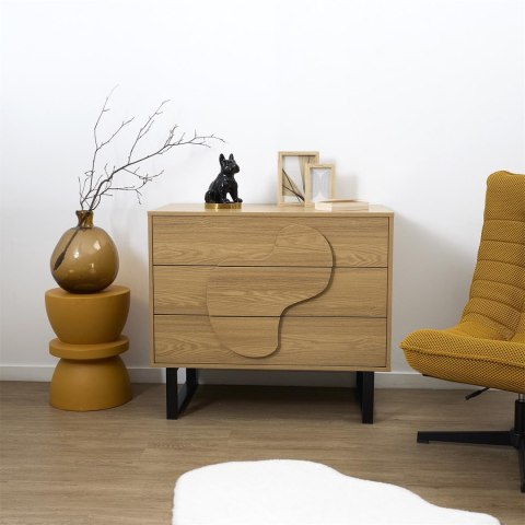 Komoda Calypso z 3 szufladami dąb/czarna Komoda Calypso z 3 szufladami dąb/czarna