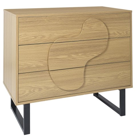 Komoda Calypso z 3 szufladami dąb/czarna Komoda Calypso z 3 szufladami dąb/czarna