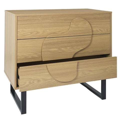 Komoda Calypso z 3 szufladami dąb/czarna Komoda Calypso z 3 szufladami dąb/czarna