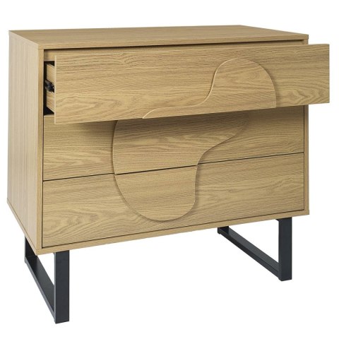 Komoda Calypso z 3 szufladami dąb/czarna Komoda Calypso z 3 szufladami dąb/czarna