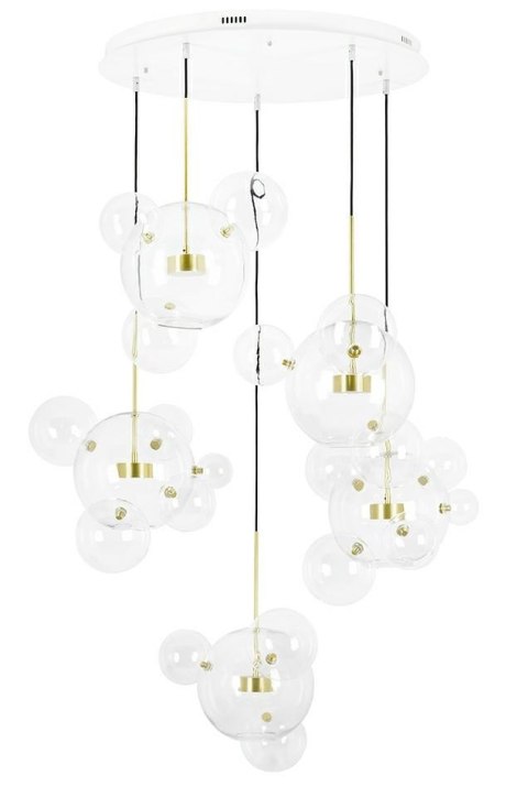 MOOSEE Lampa wisząca CAPRI DISC 5 złota - 300 LED, aluminium, szkło MOOSEE Lampa wisząca CAPRI DISC 5 złota - 300 LED, aluminium, szkło