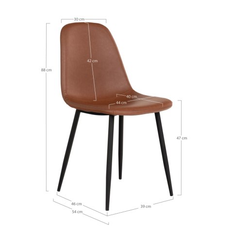 Krzesło Stockholm brązowe vintage PU/ czarne Krzesło Stockholm brązowe vintage PU/ czarne