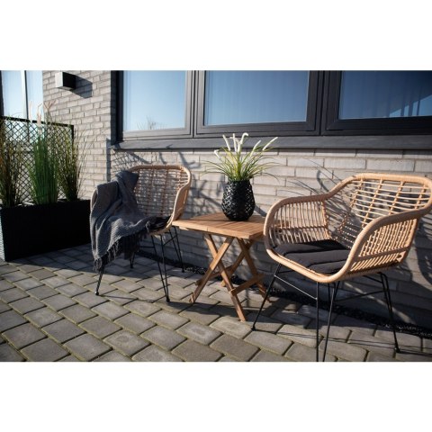 Stolik pomocniczy Bilbao 50x50cm naturalny tekowy