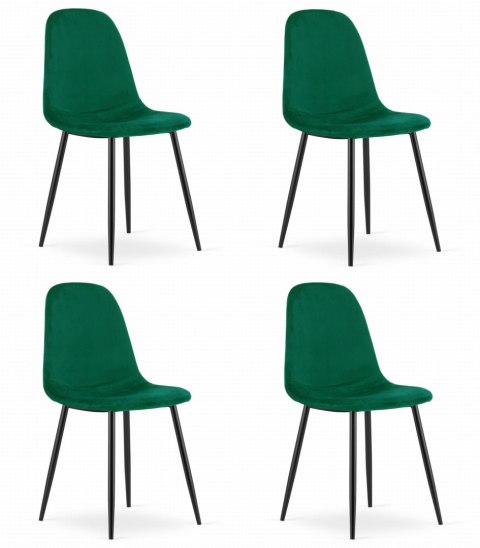 Krzesło COMO - ciemna zieleń aksamit x 4 Krzesło COMO - ciemna zieleń aksamit x 4